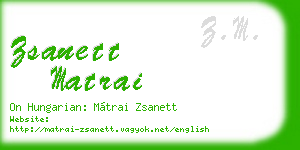 zsanett matrai business card